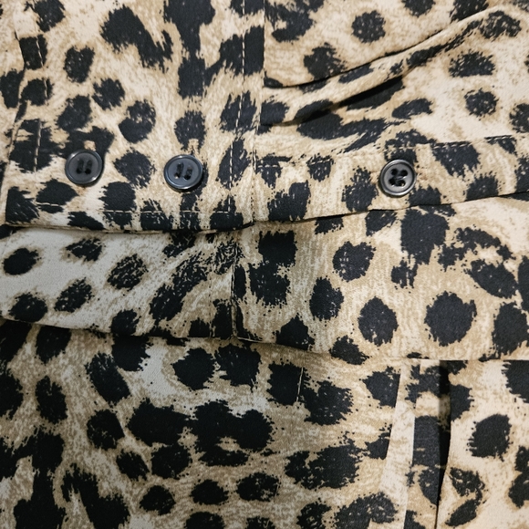 H&M Leopard Print Button-Up Blouse XS Lightweight Flowy Top - Picture 7 of 8